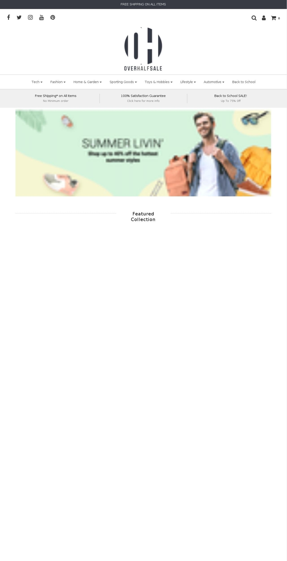 overhalfsale.com — Shopify storefront screenshot
