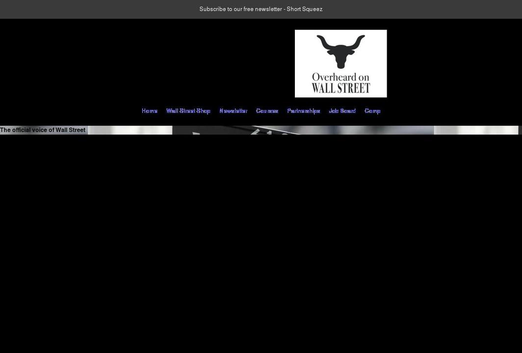 overheardonwallstreet.com shopify website screenshot