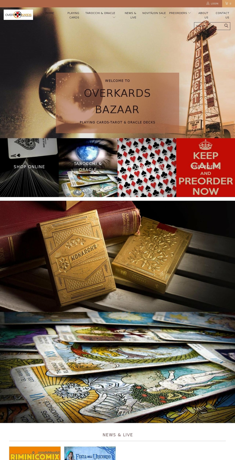 overkards.com shopify website screenshot