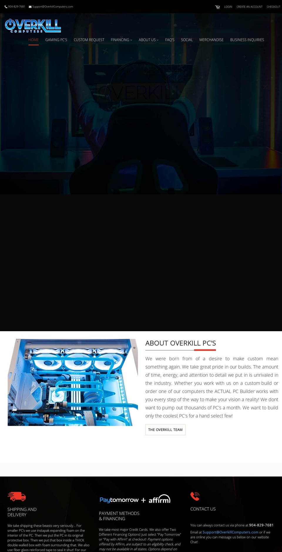 overkill-computers.myshopify.com shopify website screenshot