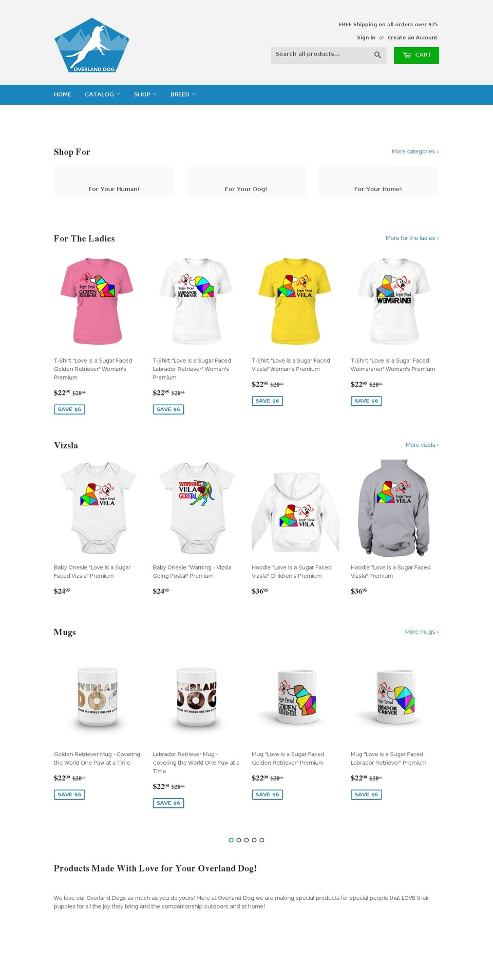 overlanddog.com shopify website screenshot