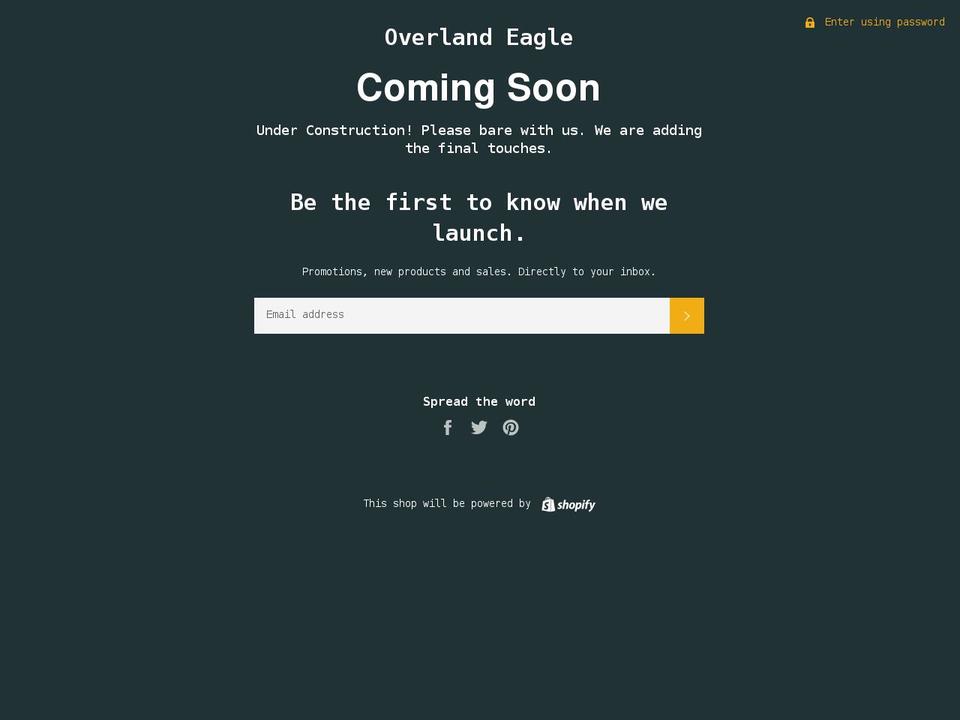 overlandeagle.com shopify website screenshot