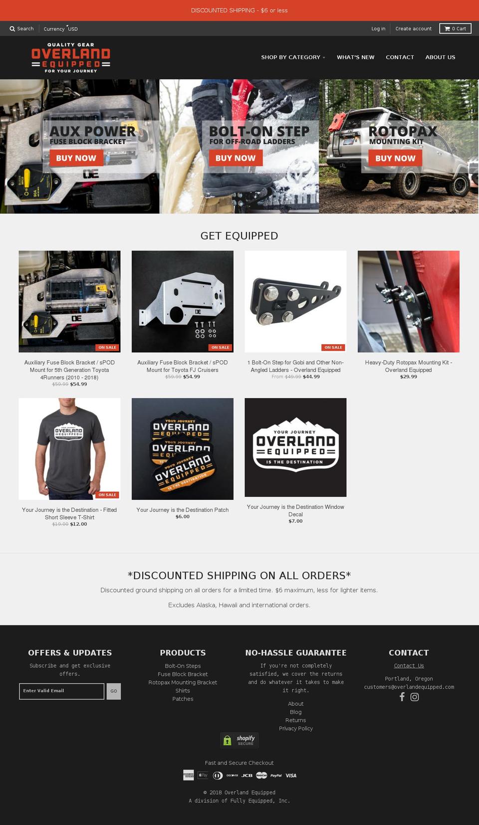 overlandequipped.com — Shopify storefront screenshot