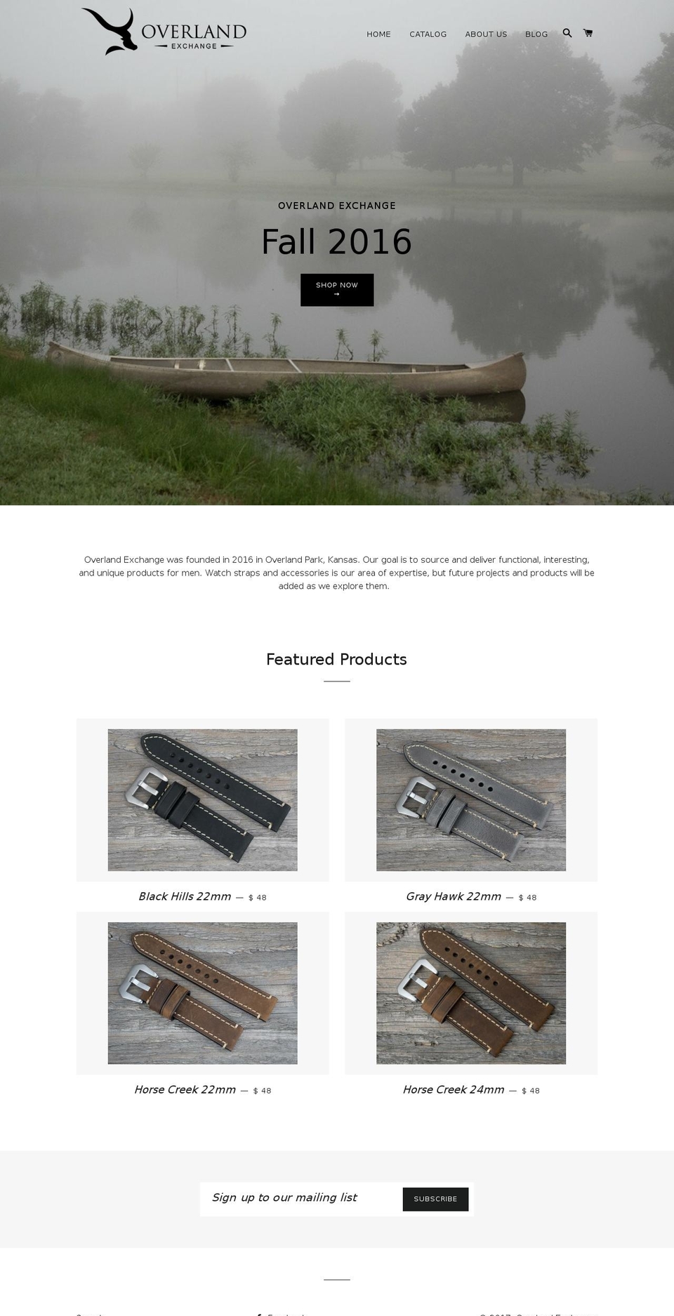 overlandexchange.com shopify website screenshot