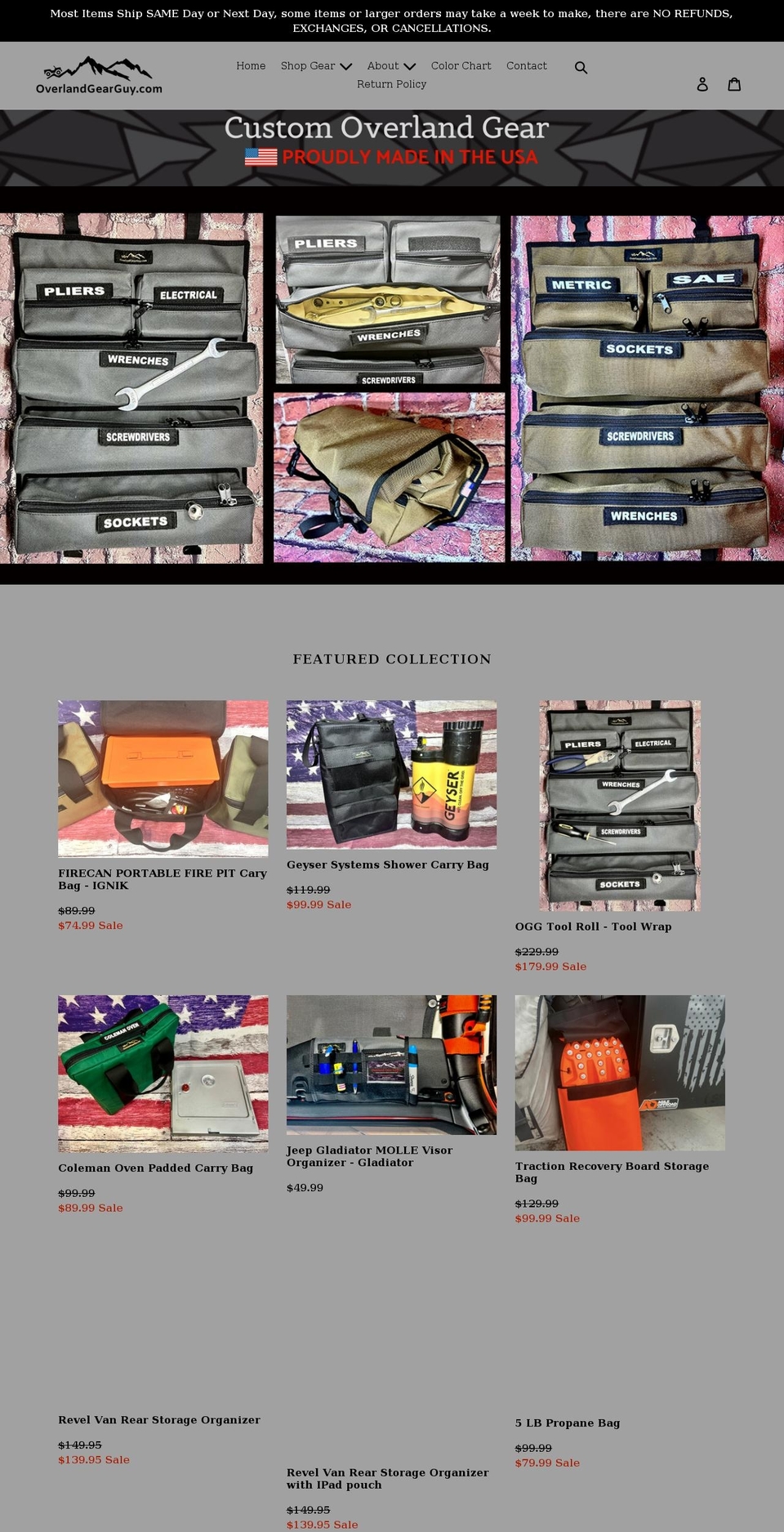 overlandgearguy.com shopify website screenshot