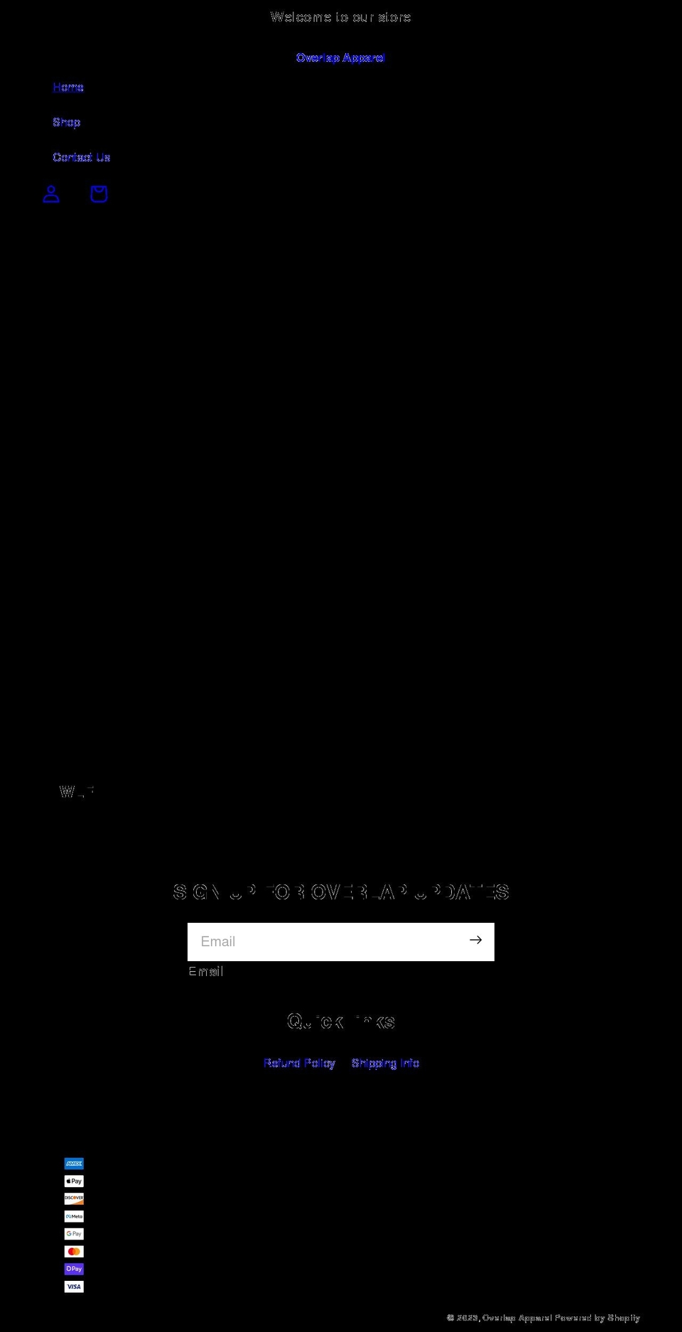 overlapapparel.com shopify website screenshot