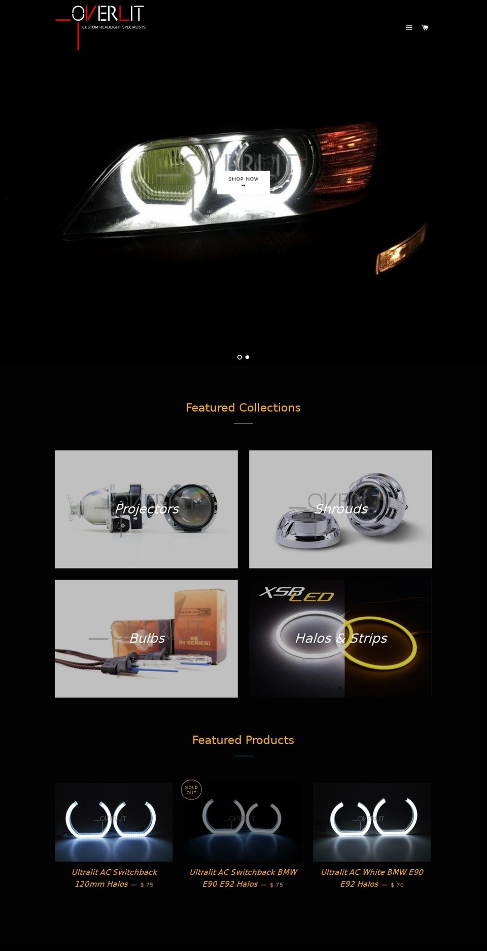 overlitcustoms.com shopify website screenshot