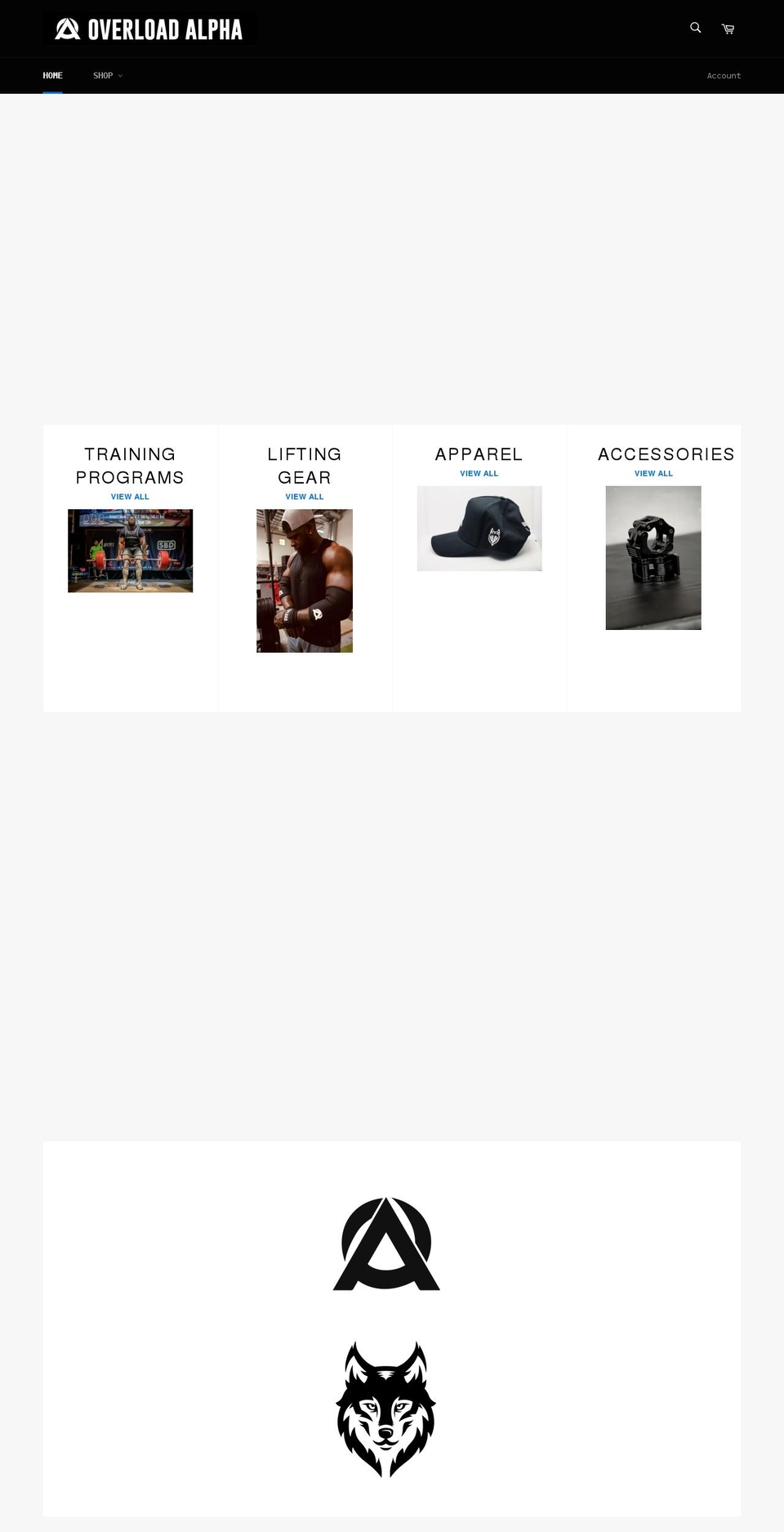 overloadalpha.com shopify website screenshot