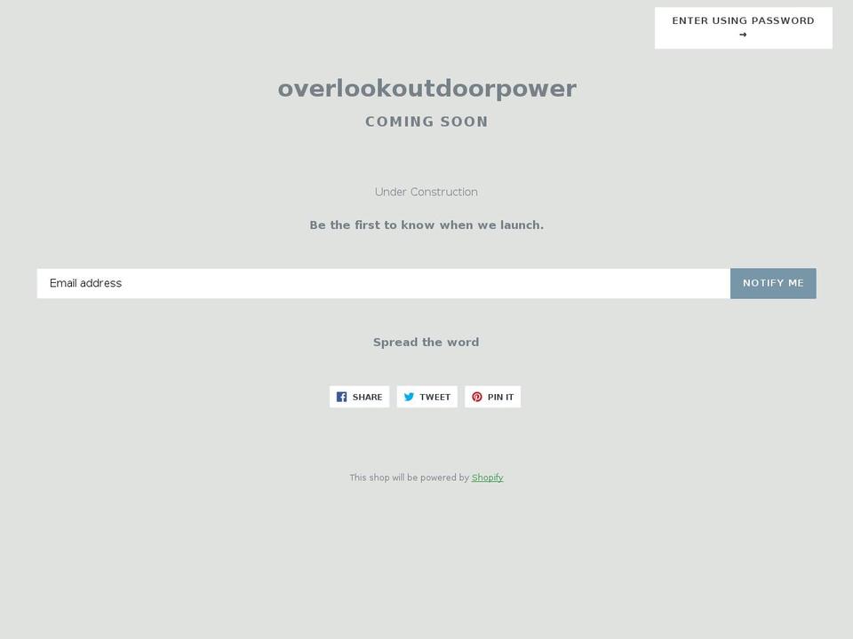 overlookoutdoorpower.com — Shopify storefront screenshot