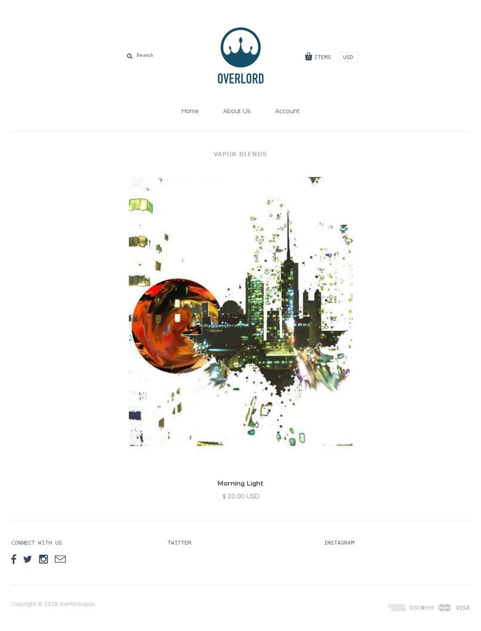 overlordvapor.com — Shopify storefront screenshot