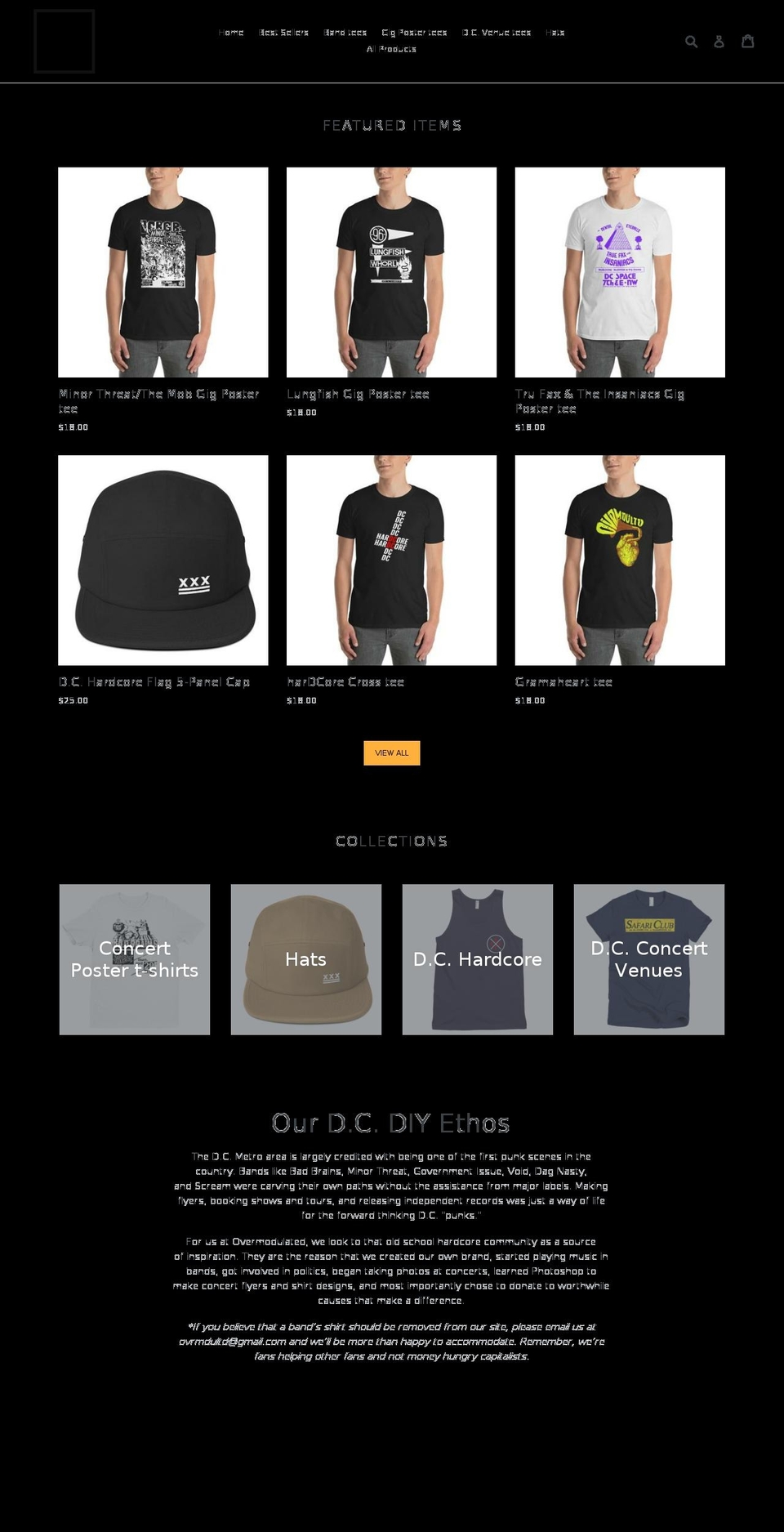 overmodulated.com shopify website screenshot