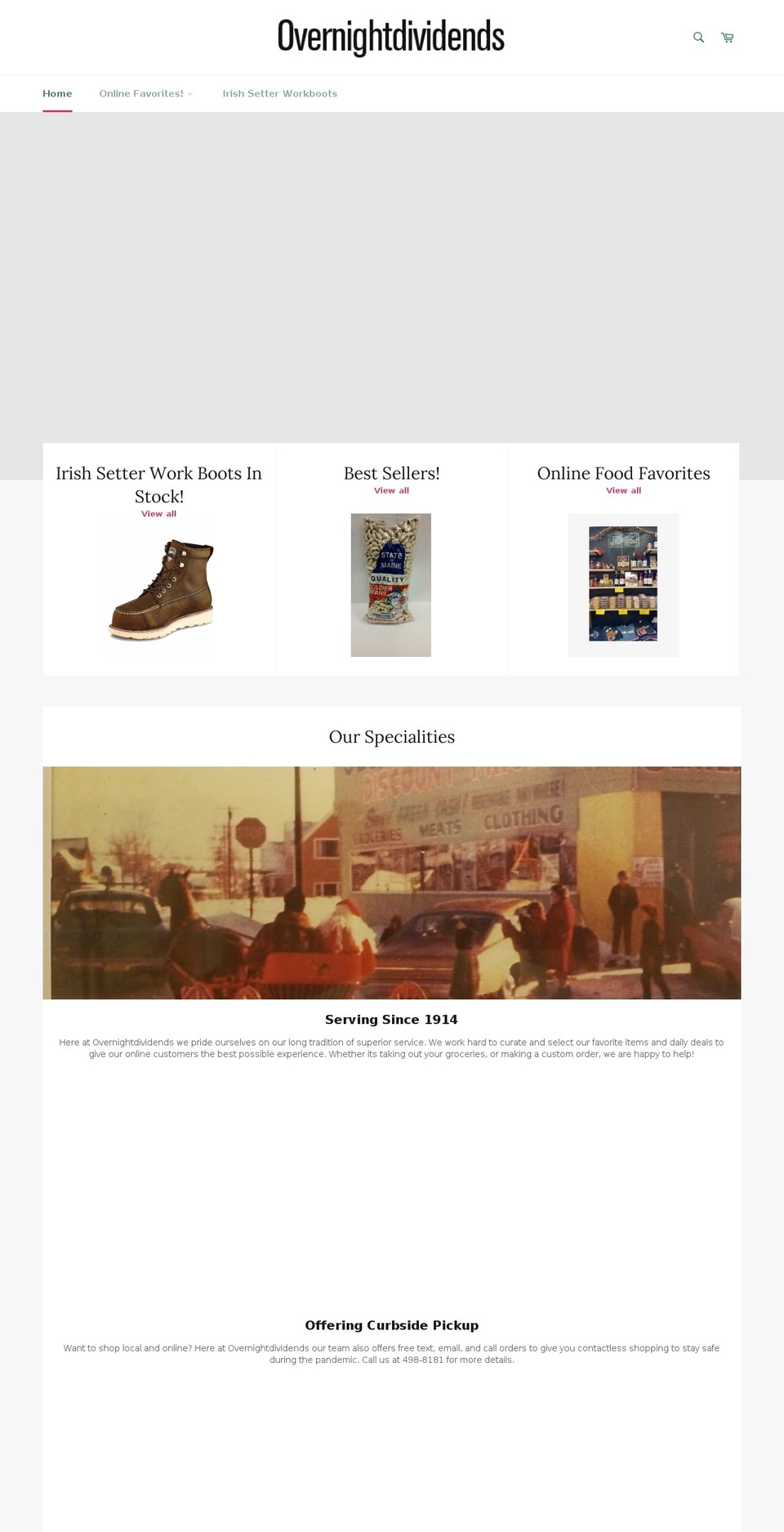 overnightdividends.com shopify website screenshot