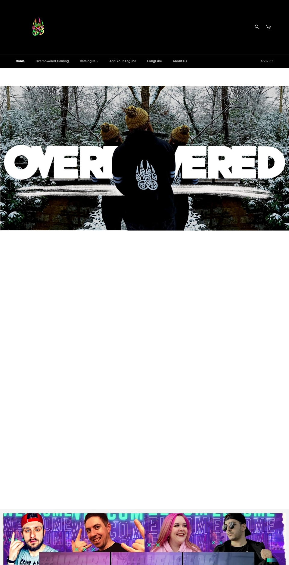 overpoweredclothing.com shopify website screenshot