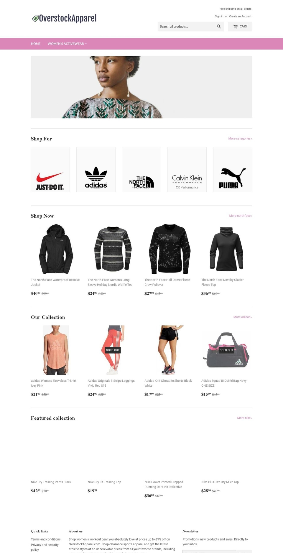 overstockapparel.com — Shopify storefront screenshot