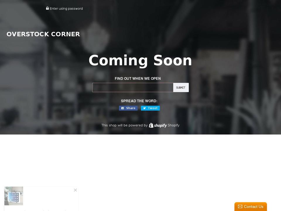 overstockcorner.com — Shopify storefront screenshot