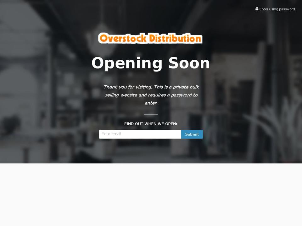 overstockdistribution.com shopify website screenshot