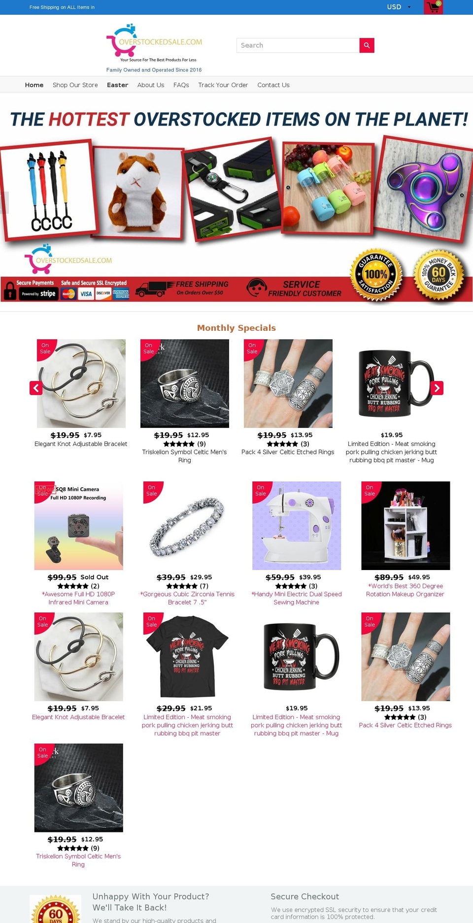 overstockedsale.com — Shopify storefront screenshot