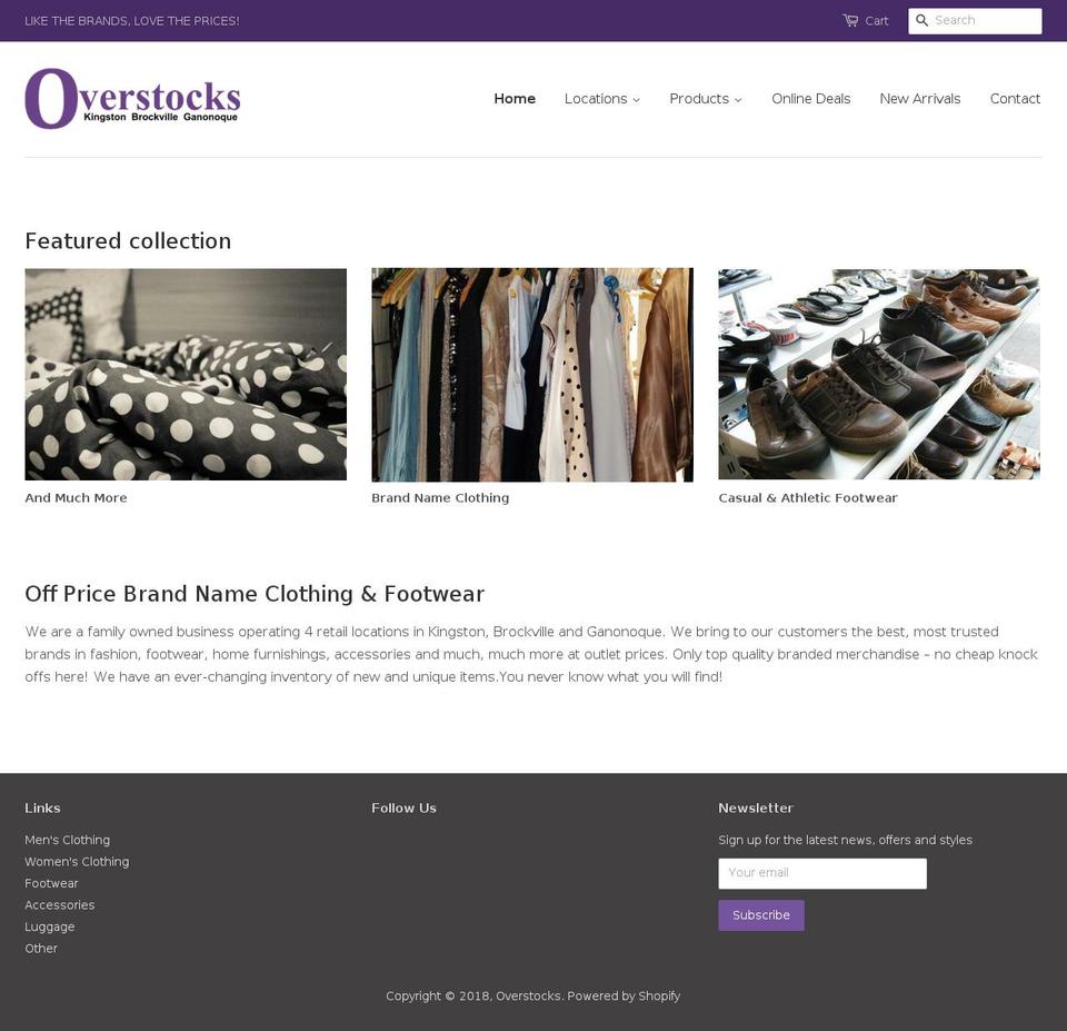 overstocks.co shopify website screenshot