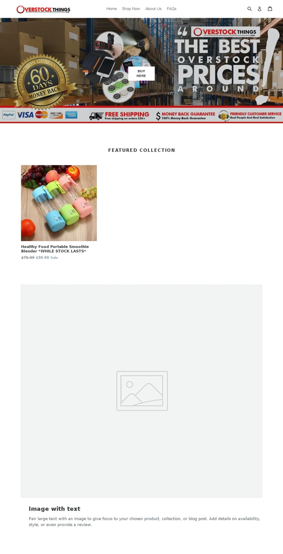 overstockthings.com — Shopify storefront screenshot