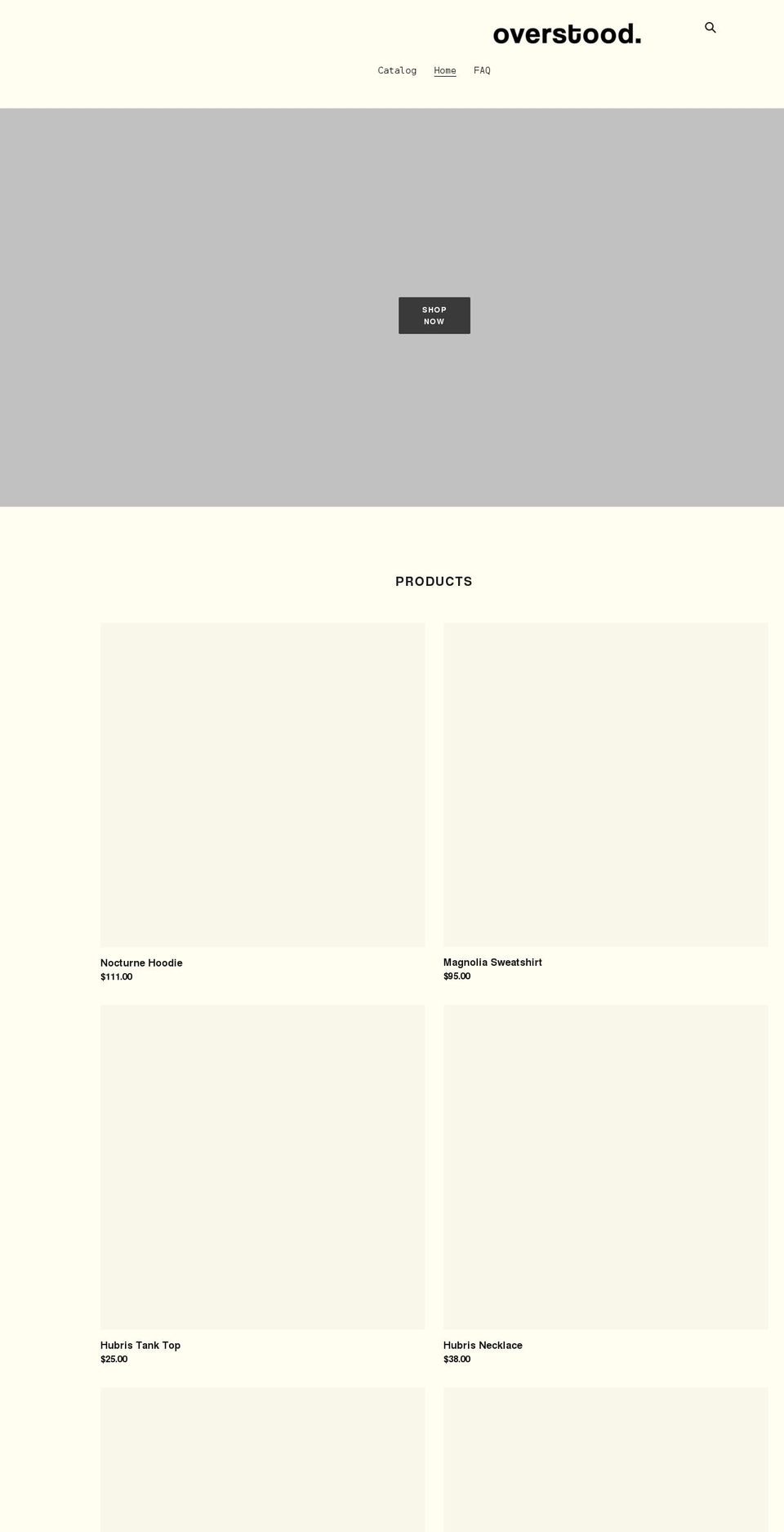 overstoodclothing.com shopify website screenshot