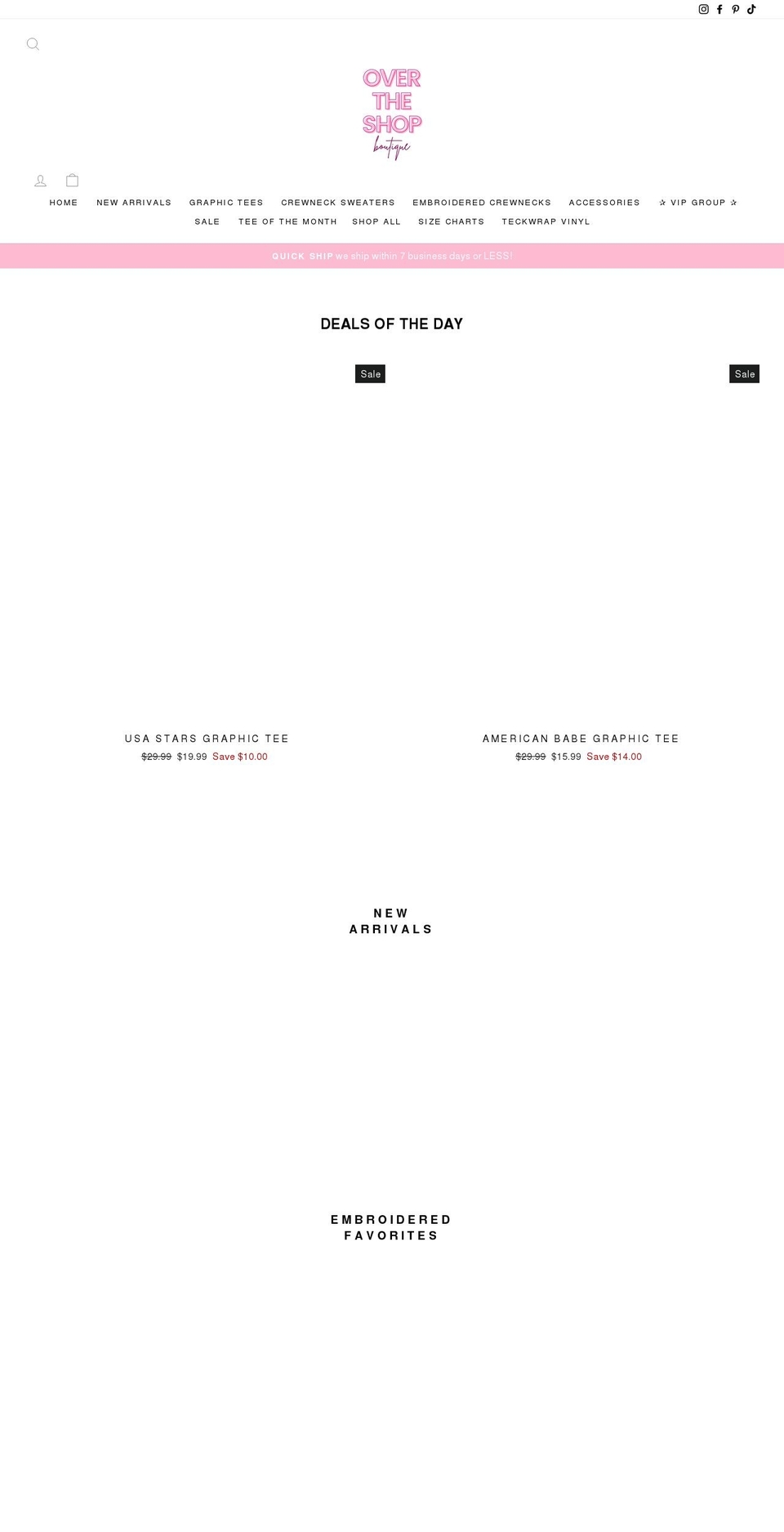 overthe.shop shopify website screenshot