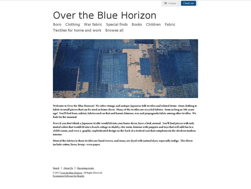 overthebluehorizon.com shopify website screenshot