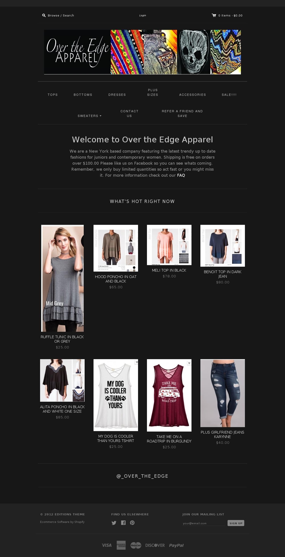 Editions Shopify theme site example overtheedgeapparel.myshopify.com