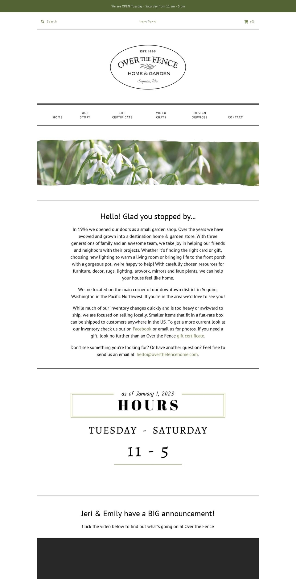 overthefencehome.com — Shopify storefront screenshot