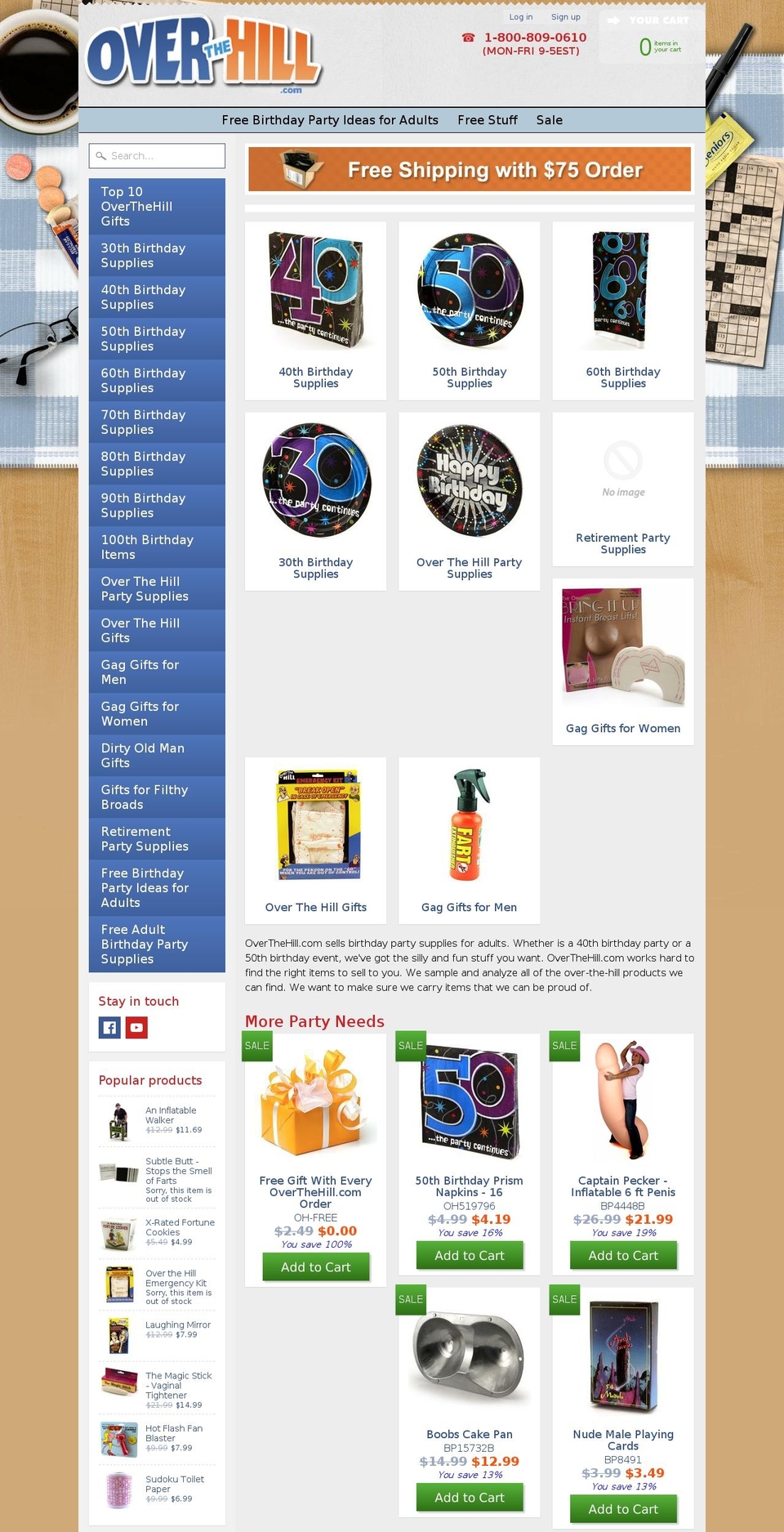 overthehill.com shopify website screenshot