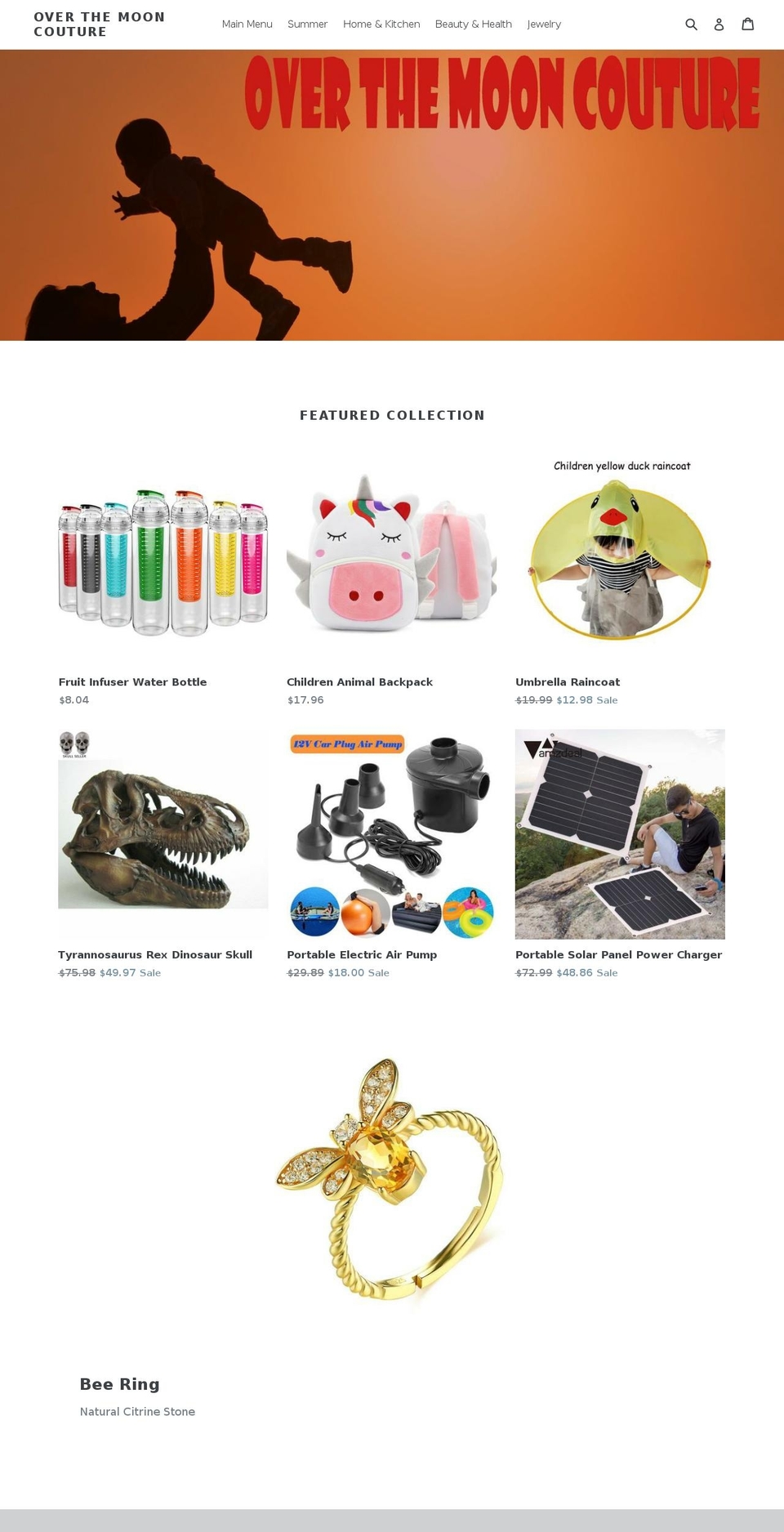 overthemooncouture.com — Shopify storefront screenshot
