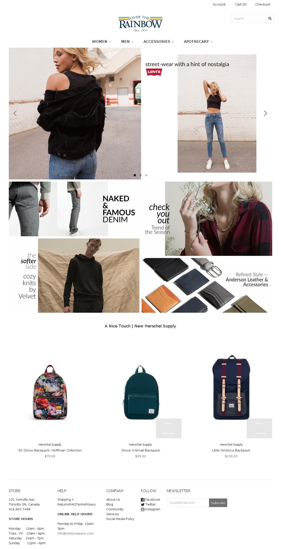overtherainbowjeans.com — Shopify storefront screenshot