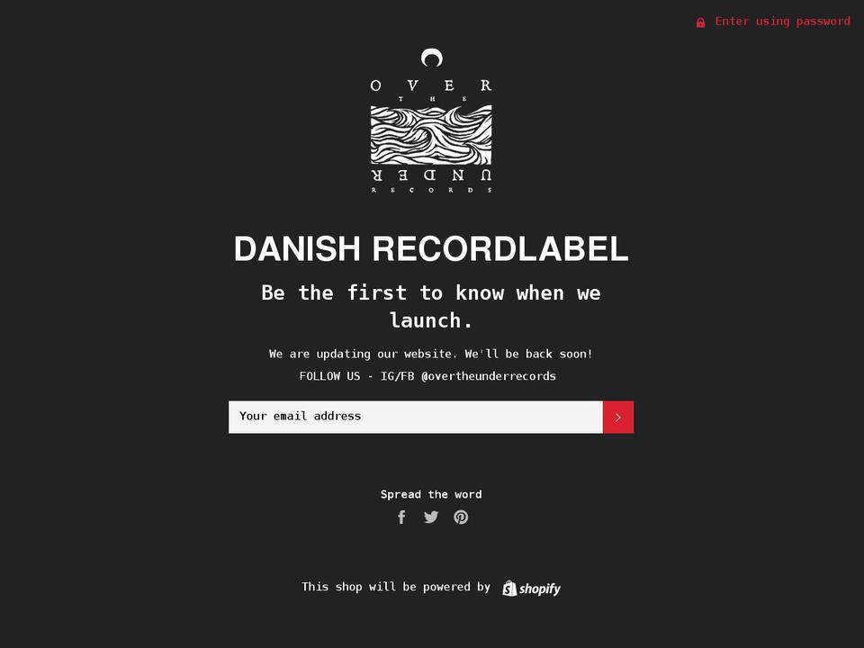 overtheunderrecords.com shopify website screenshot