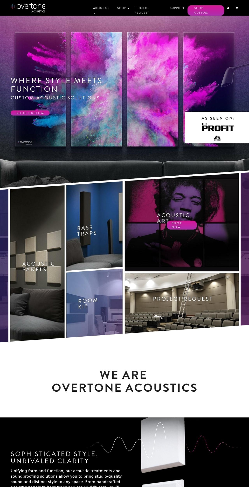 Overtone Live Shopify theme site example overtoneacoustics.net