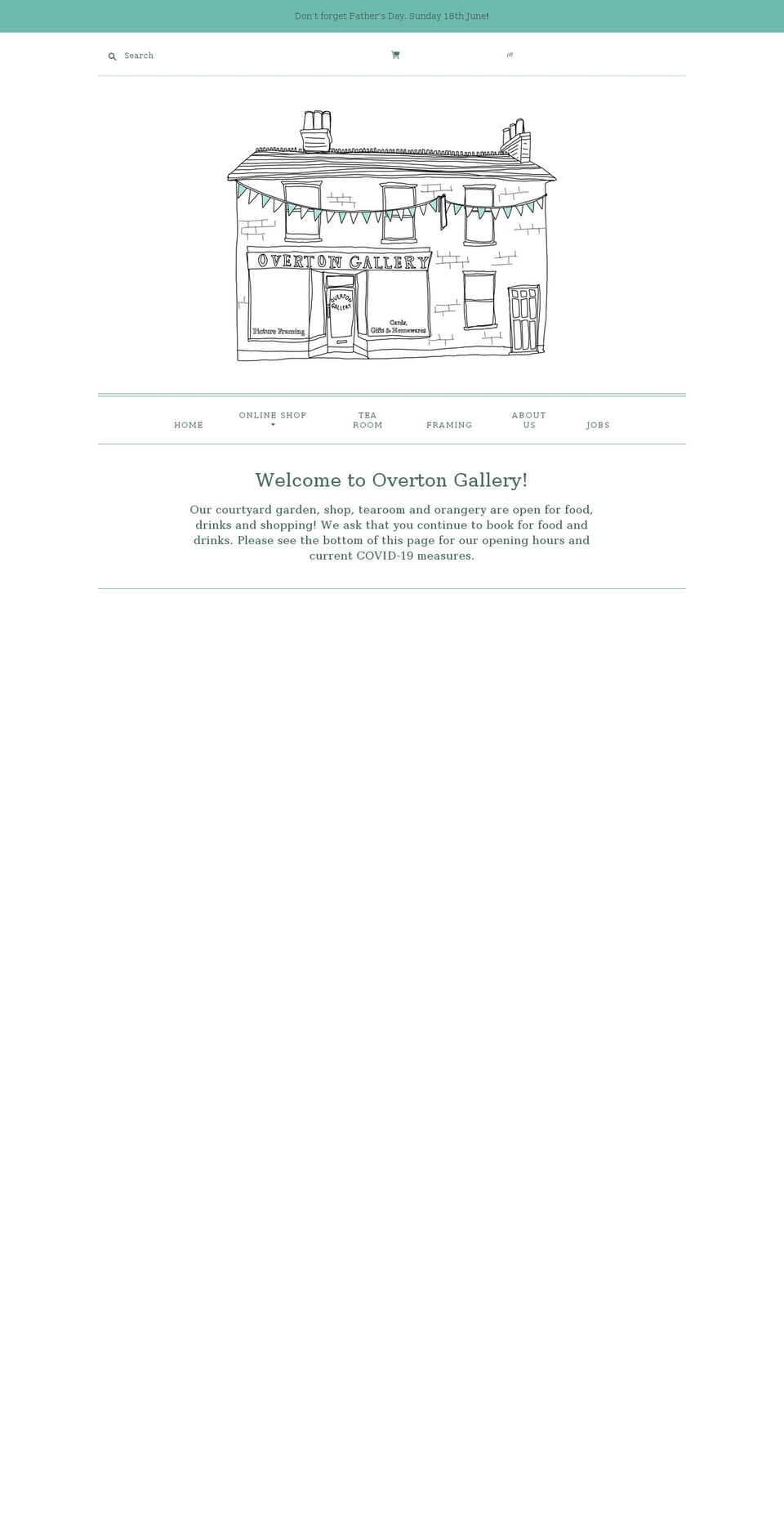 overtongallery.co.uk shopify website screenshot
