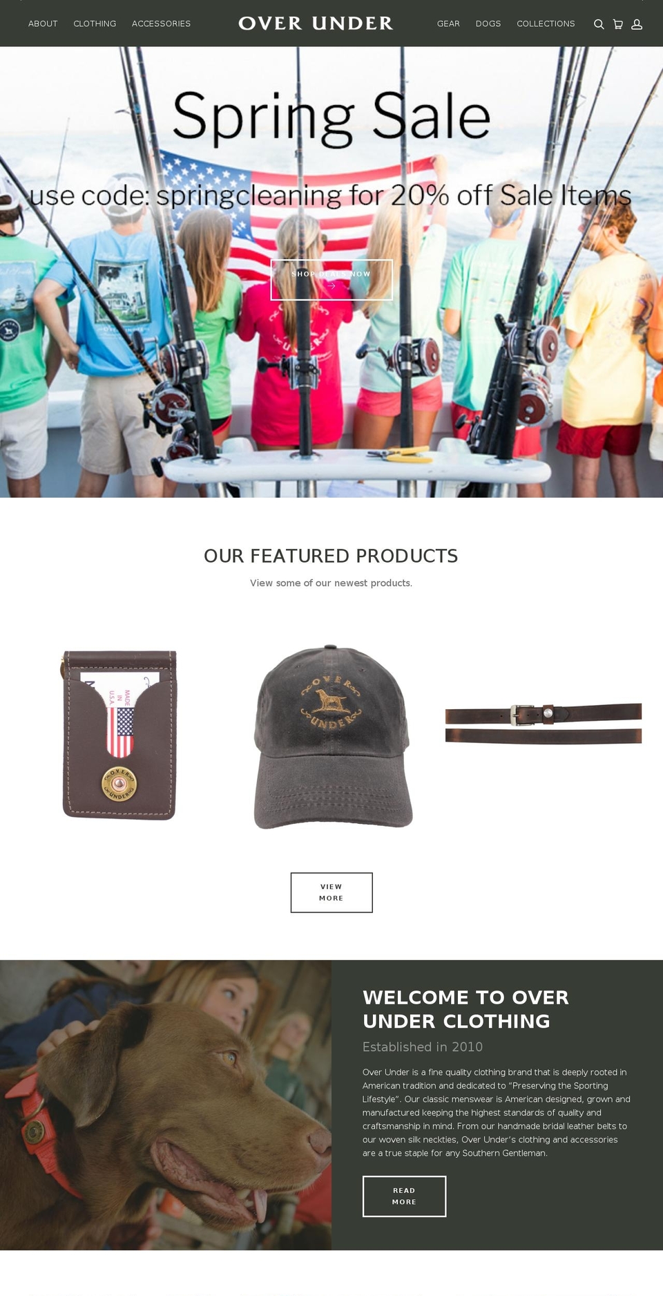 overunderclothing.com shopify website screenshot