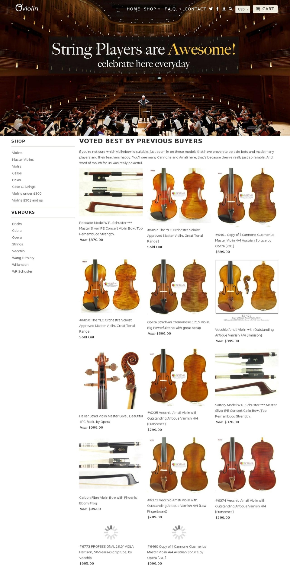 ovistrings.com shopify website screenshot