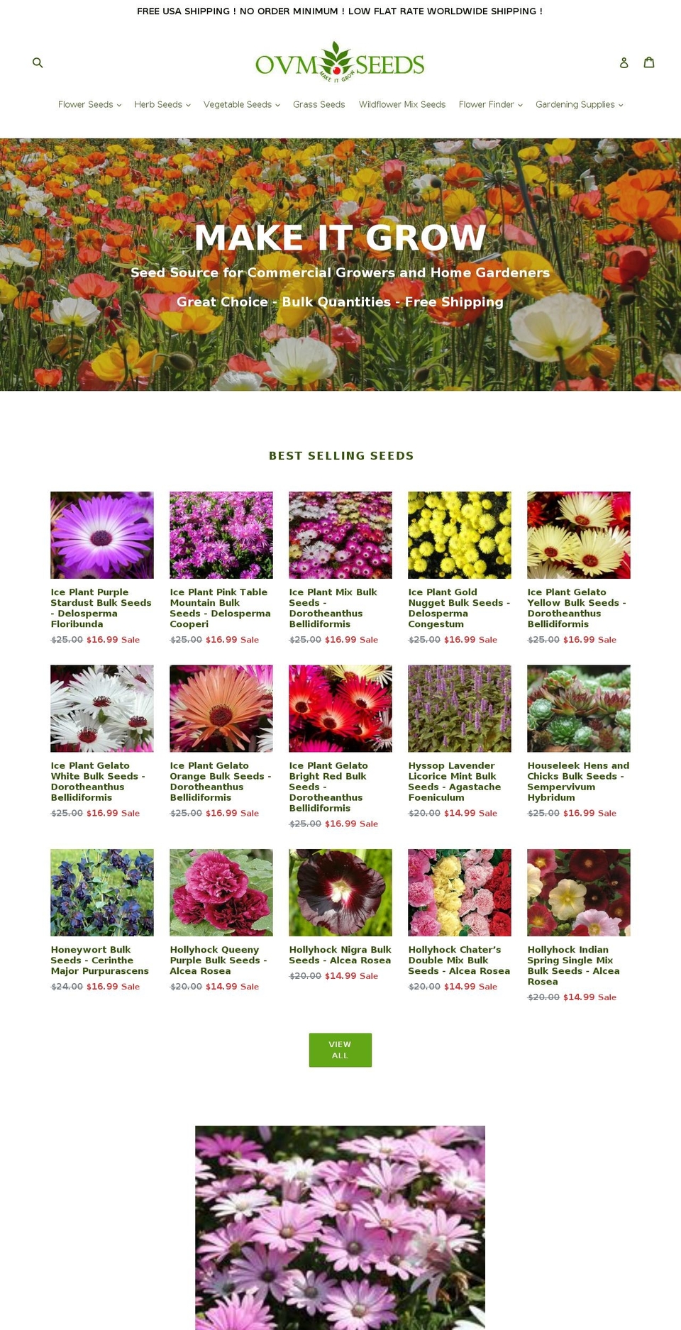 ovmseeds.com shopify website screenshot