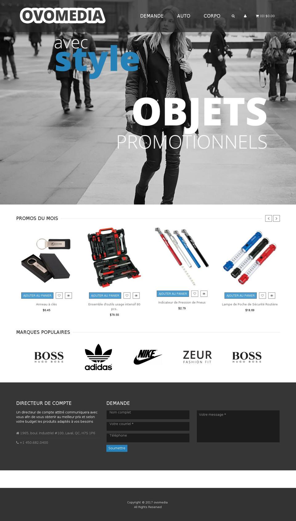 ovomedia.com shopify website screenshot