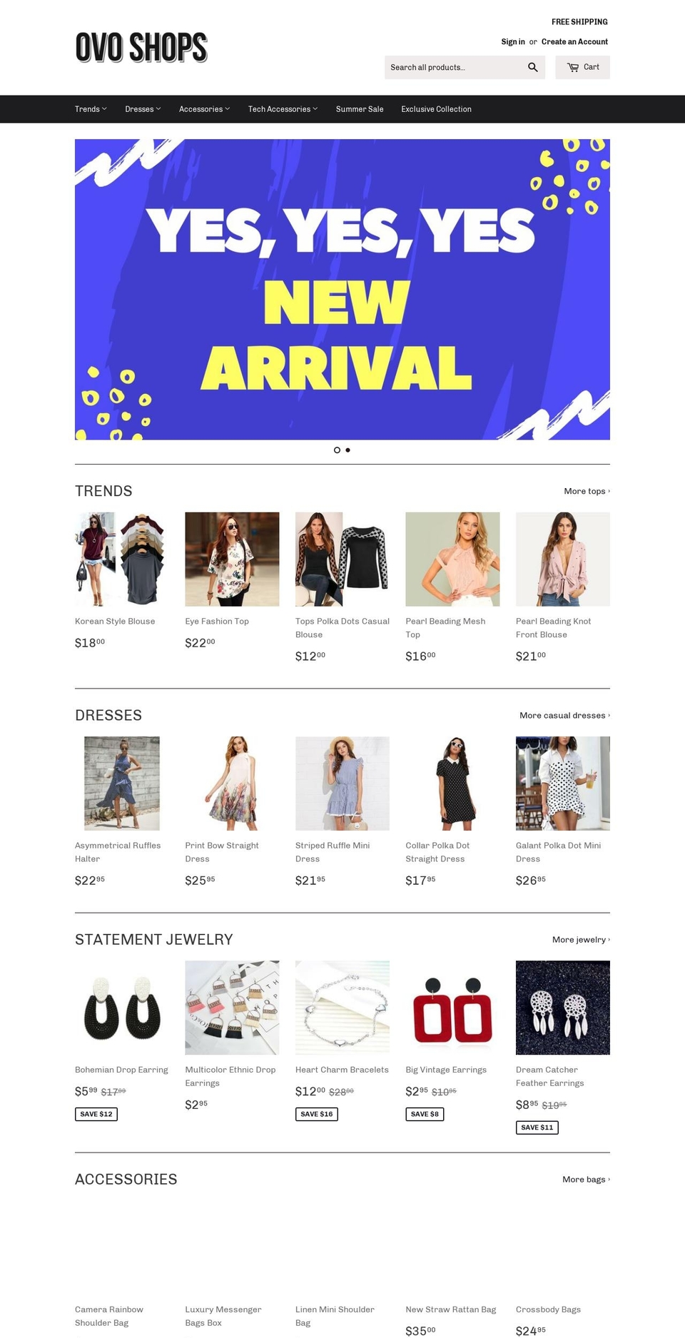 ovoshops.com — Shopify storefront screenshot