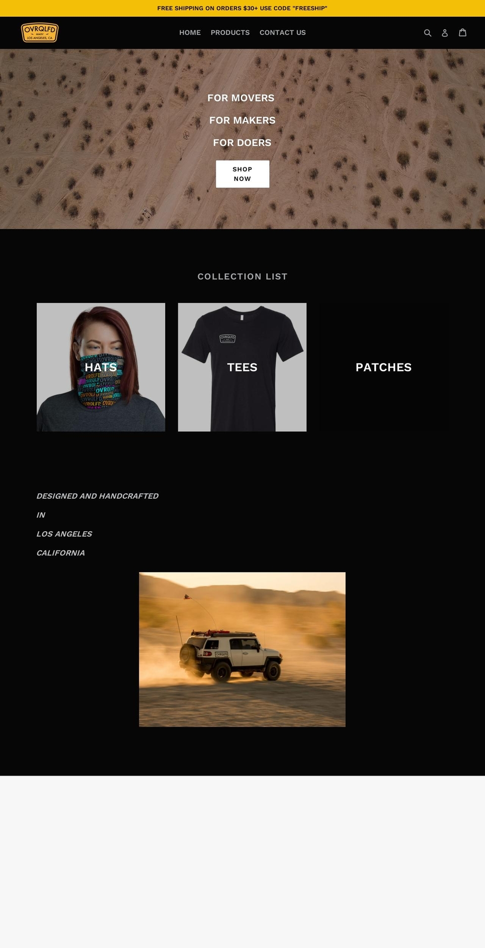 ovrqlfd.com shopify website screenshot