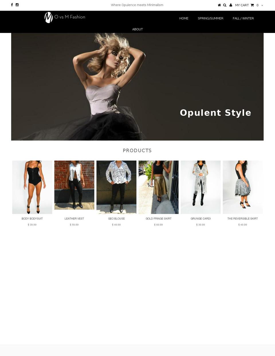 ovsmfashion.com shopify website screenshot
