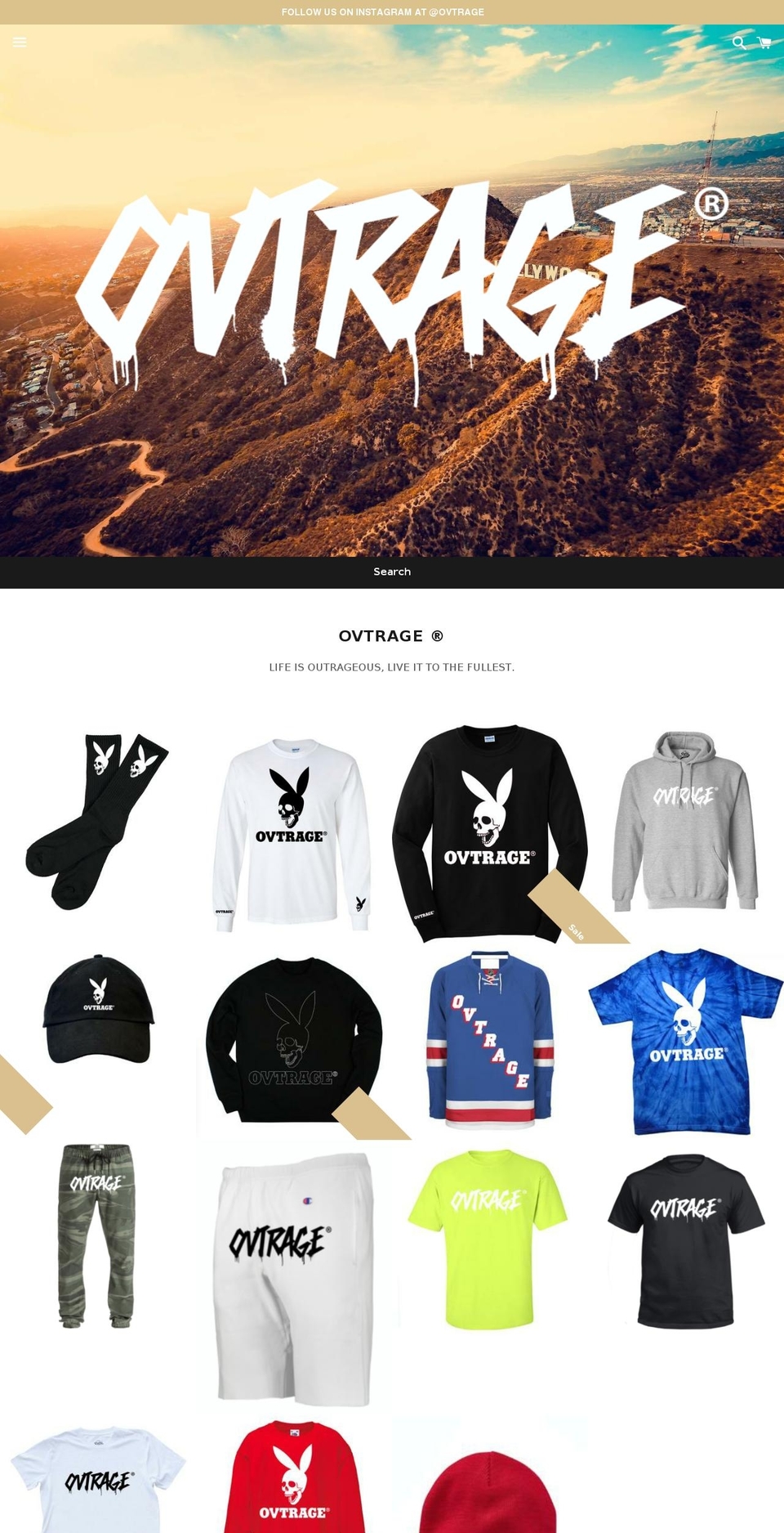 ovtrage.com — Shopify storefront screenshot