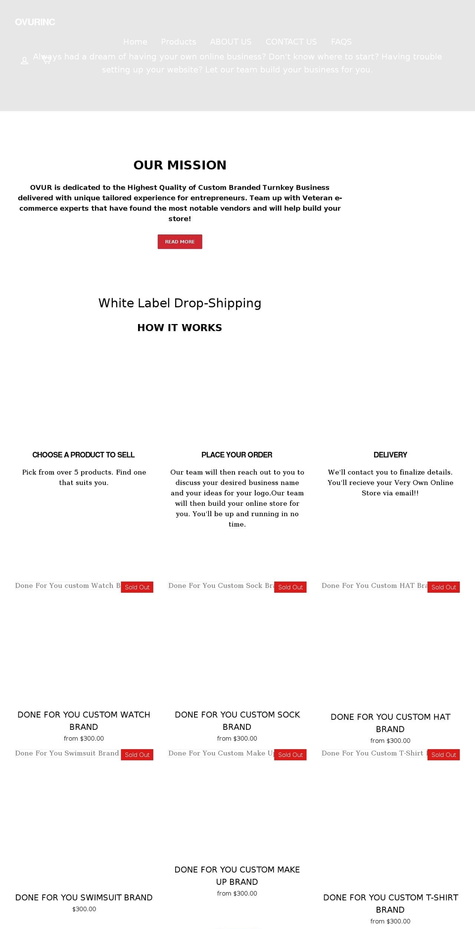 ovurinc.com shopify website screenshot