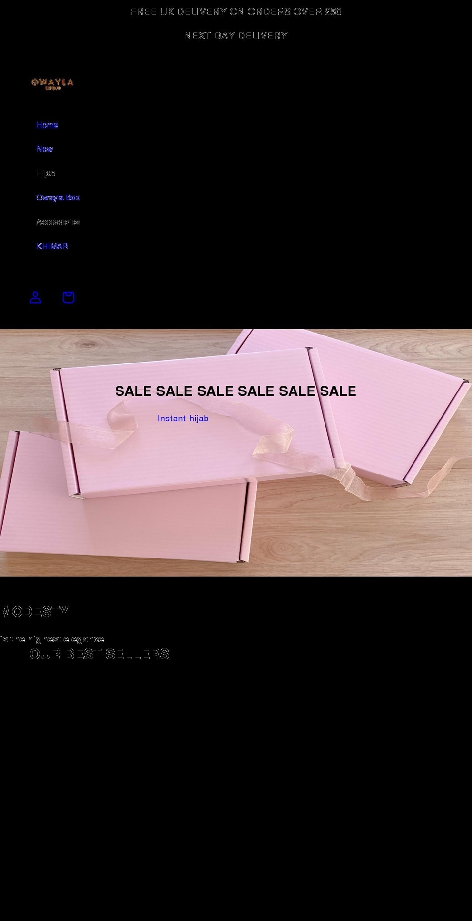 owayla.co.uk shopify website screenshot