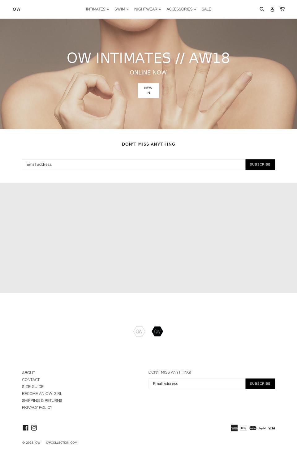 owcollection.com — Shopify storefront screenshot