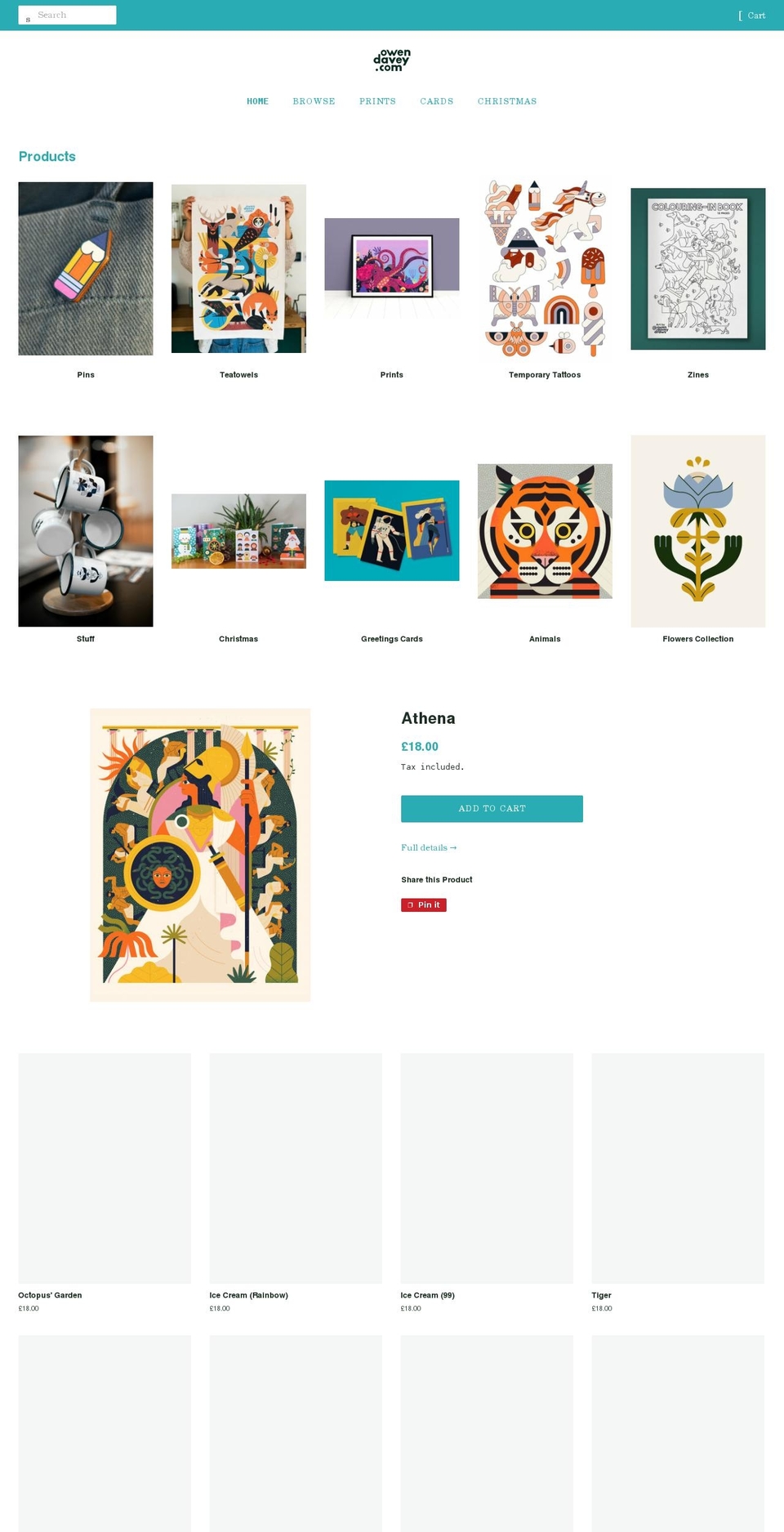 owendavey.shop shopify website screenshot