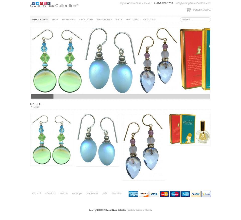 owenglasscollection.com shopify website screenshot