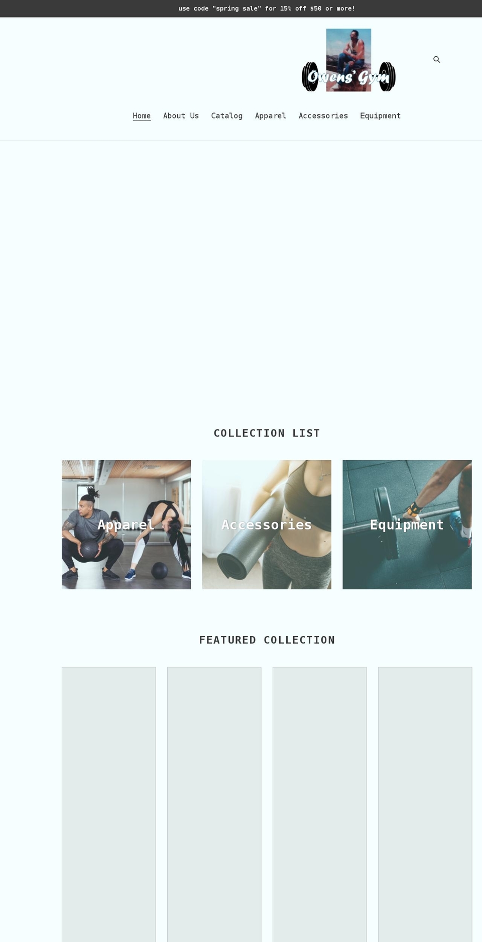 owens-gym.com shopify website screenshot