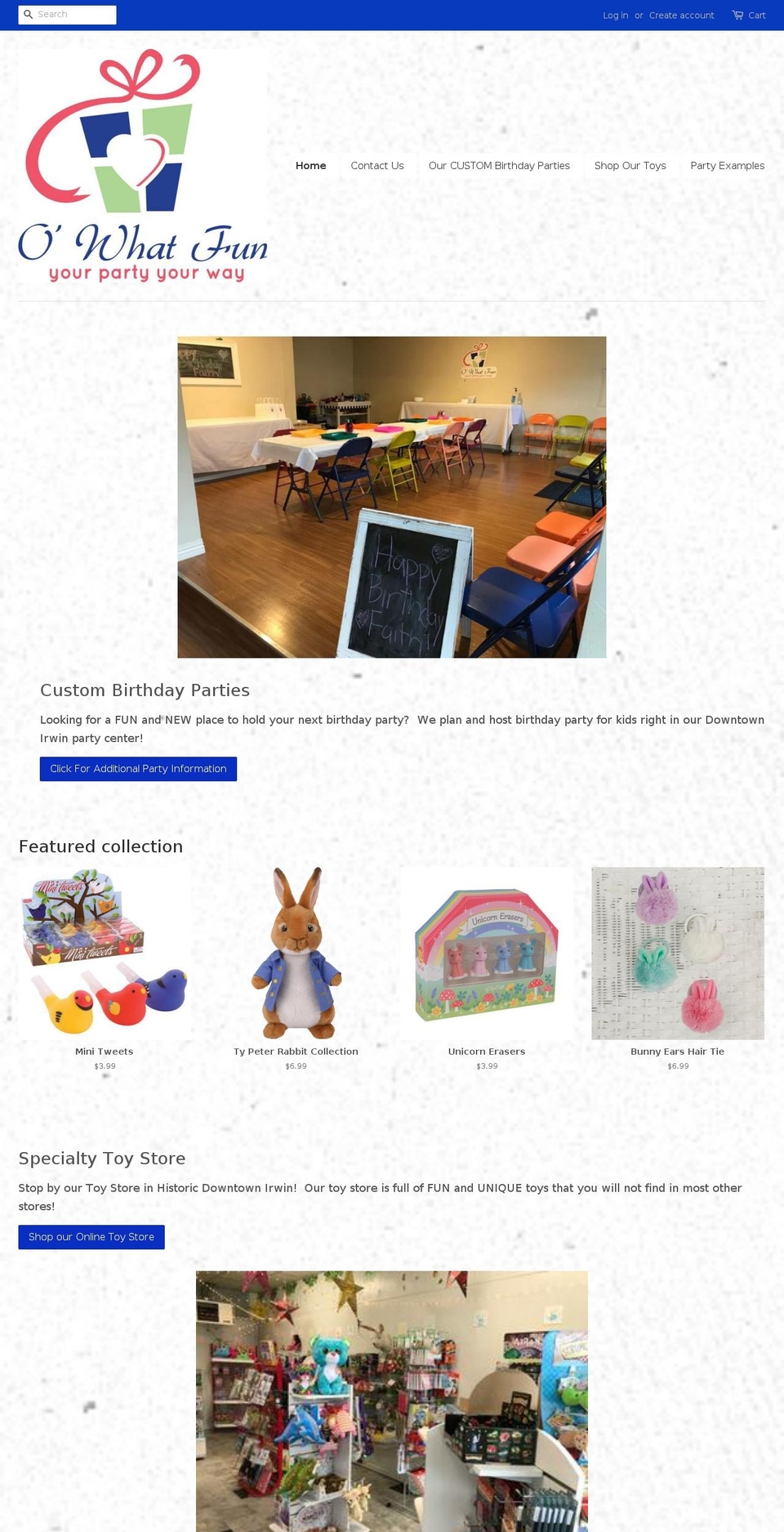 owhatfun.net shopify website screenshot