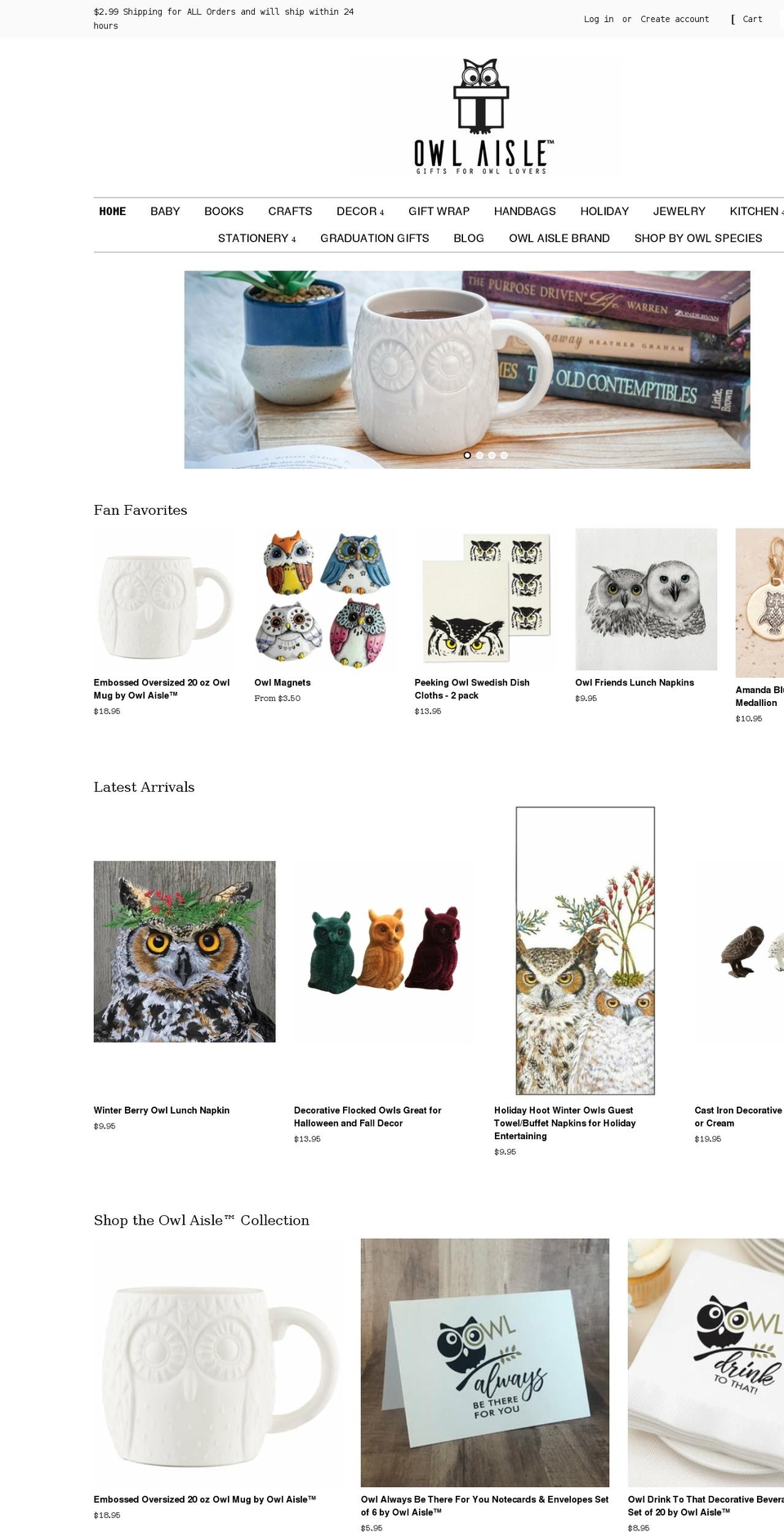 owlaisle.com — Shopify storefront screenshot
